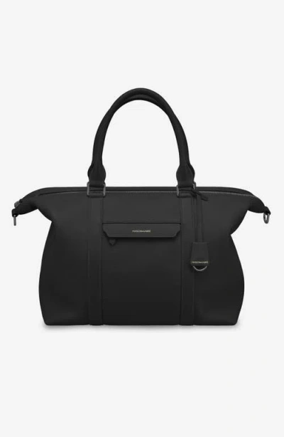 Maison De Sabre Maison De Sabré Large Leather Weekender Bag In Black Caviar