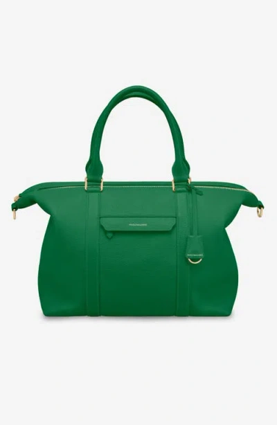 Maison De Sabre Maison De Sabré Large Leather Weekender Bag In Emerald Green