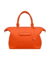 Maison De Sabre Large Leather Weekender Bag In Manhattan Orange