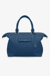 Maison De Sabre Maison De Sabré Large Leather Weekender Bag In Pacific Blue