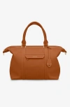Maison De Sabre Maison De Sabré Large Leather Weekender Bag In Pecan Brown