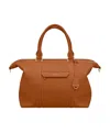 Maison De Sabre Large Leather Weekender Bag In Pecan Brown