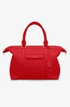 Maison De Sabre Maison De Sabré Large Leather Weekender Bag In Pomegranate Red