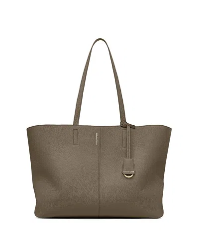 Maison De Sabre Large Leather Zipped Soft Tote In Brown