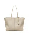 Maison De Sabre Large Leather Zipped Soft Tote In Saharan Nude