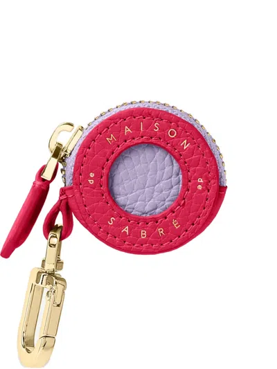 Maison De Sabre Leather Air Tag Charm In Pink