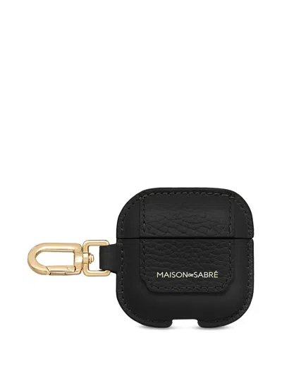Maison De Sabre Leather Airpods Pro 3 Keyring Case In Black