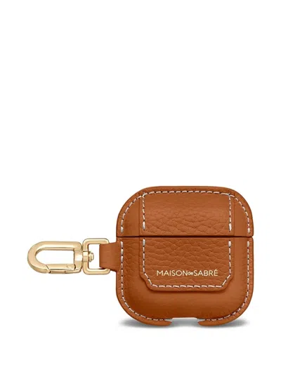 Maison De Sabre Leather Airpods Pro 3 Keyring Case In Green