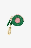 Maison De Sabre Leather Airtag Charm In Emerald Pink