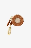 Maison De Sabre Leather Airtag Charm In Pecan Nude