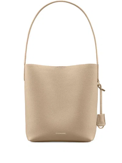 Maison De Sabre Leather Bucket Soft Tote In Neutral