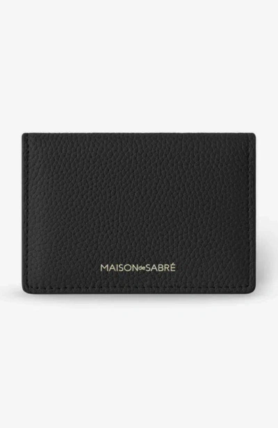 Maison De Sabre Leather Card Case In Black Caviar