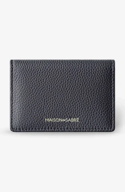 Maison De Sabre Leather Card Case In Graphite Grey