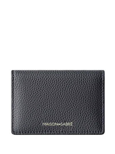 Maison De Sabre Leather Card Case In Gray