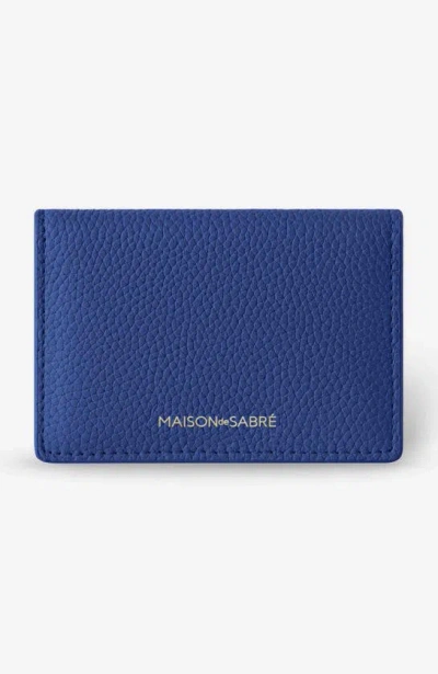 Maison De Sabre Leather Card Case In Lapis Blue