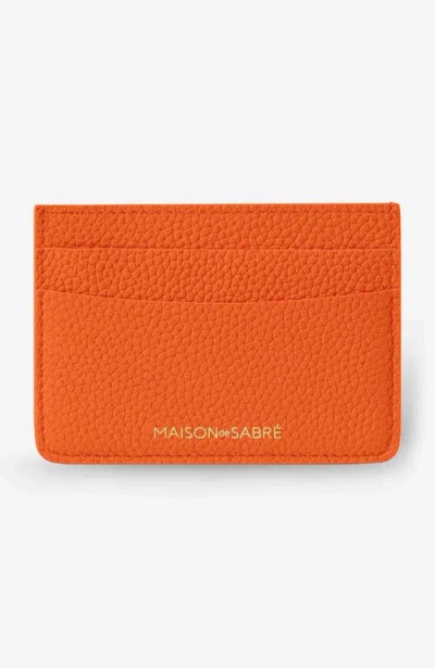 Maison De Sabre Maison De Sabré Leather Card Holder In Manhattan Orange