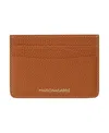 Maison De Sabre Leather Card Holder In Pecan Brown