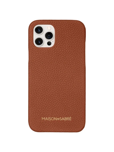 Maison De Sabre Leather Case Iphone 12 Pro In Walnut Brown