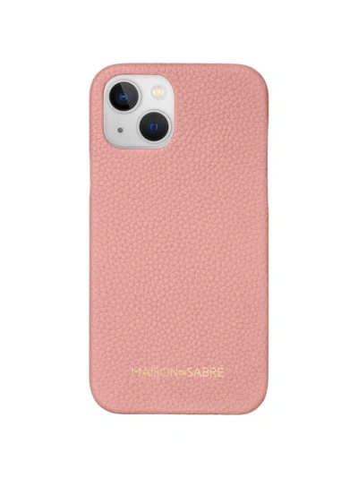 Maison De Sabre Leather Case Iphone 13 In Pink Lily