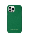 Maison De Sabre Leather Case Iphone 13 Pro Max In Emerald Green
