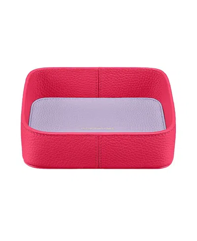 Maison De Sabre Leather Catchall Tray In Pink