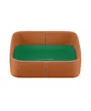 Maison De Sabre Leather Catchall Tray In Pecan Emerald
