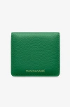 Maison De Sabre Leather Compact Mirror In Emerald Lily