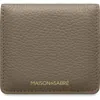 Maison De Sabre Maison De Sabré Leather Compact Mirror In Gray