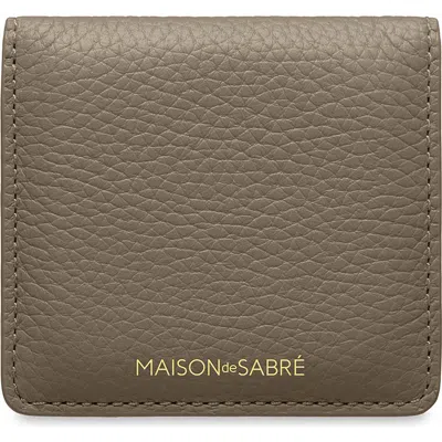 Maison De Sabre Maison De Sabré Leather Compact Mirror In Gray