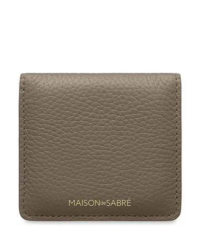 Maison De Sabre Leather Compact Mirror In Green
