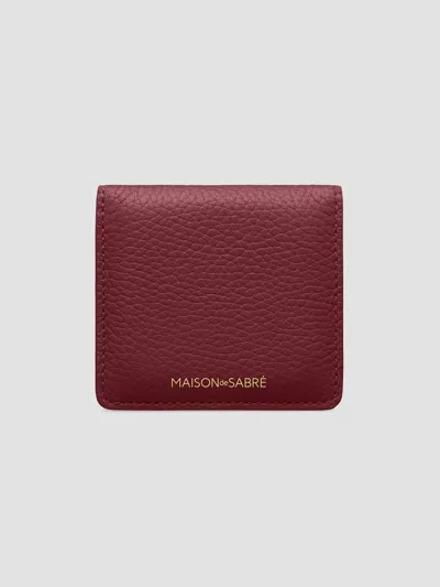 Maison De Sabre Leather Compact Mirror In Plum Sky