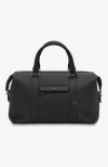 Maison De Sabre Expandable Leather Duffle Bag In Black