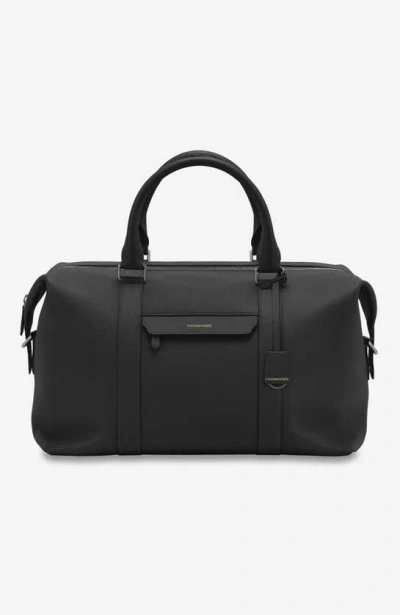 Maison De Sabre Leather Duffle Bag In Black Caviar