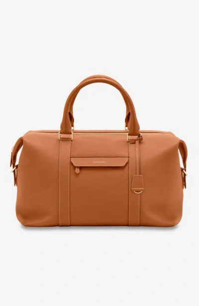 Maison De Sabre Leather Duffle Bag In Pecan Brown