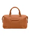 Maison De Sabre Leather Duffle Bag In Pecan Brown