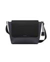 Maison De Sabre Leather Flaire Messenger Bag In Graphite Caviar