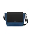 Maison De Sabre Leather Flaire Messenger Bag In Pacific Caviar