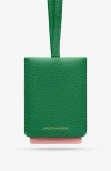Maison De Sabre Leather Id Lanyard In Emerald Lily