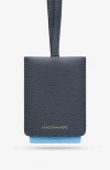 Maison De Sabre Leather Id Lanyard In Graphite Sky