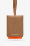 Maison De Sabre Leather Id Lanyard In Manhattan Sandstone