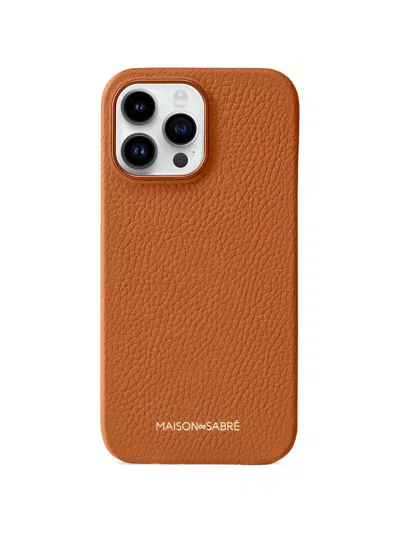 Maison De Sabre Leather Iphone 15 Pro Case In Brown