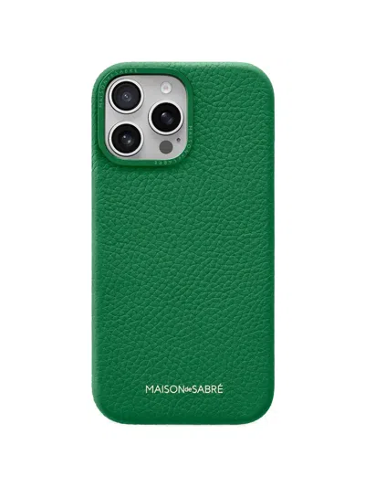 Maison De Sabre Leather Iphone 16 Pro Max Phone Case In Green