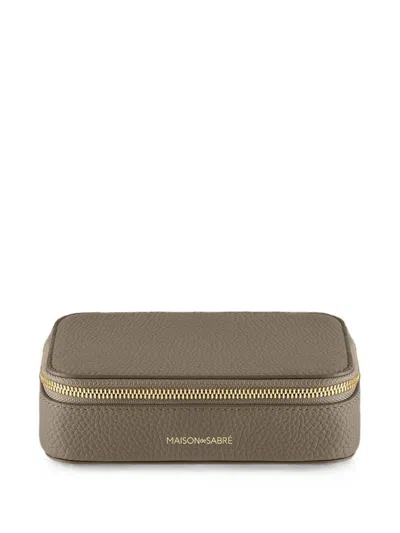 Maison De Sabre Leather Jewellery Case In Neutral