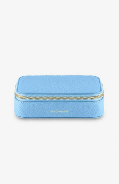 Maison De Sabre Maison De Sabré Leather Jewellery Case In Sky Blue