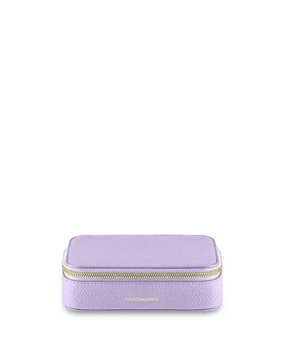 Maison De Sabre Leather Jewelry Case In Purple