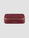 Maison De Sabre Leather Jewelry Case In Burgundy