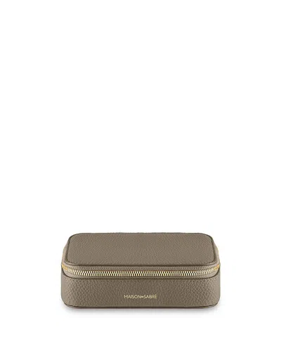 Maison De Sabre Leather Jewelry Case In Gray