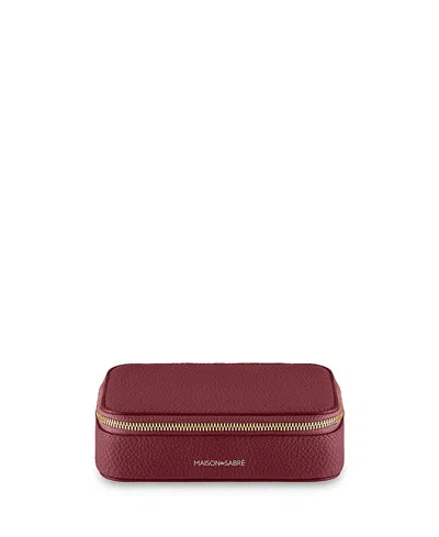 Maison De Sabre Leather Jewelry Case In Red