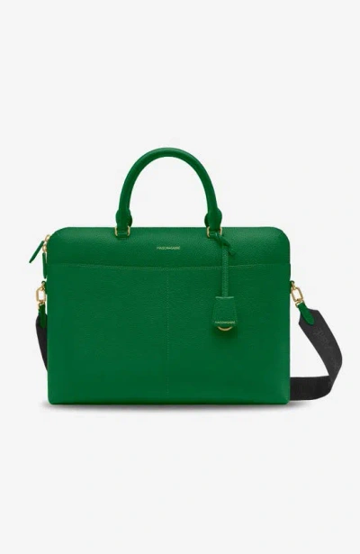 Maison De Sabre Leather Laptop Bag In Emerald Green