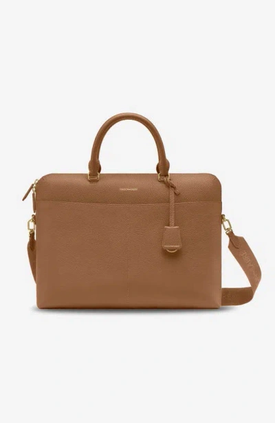 Maison De Sabre Leather Laptop Bag In Sandstone Brown
